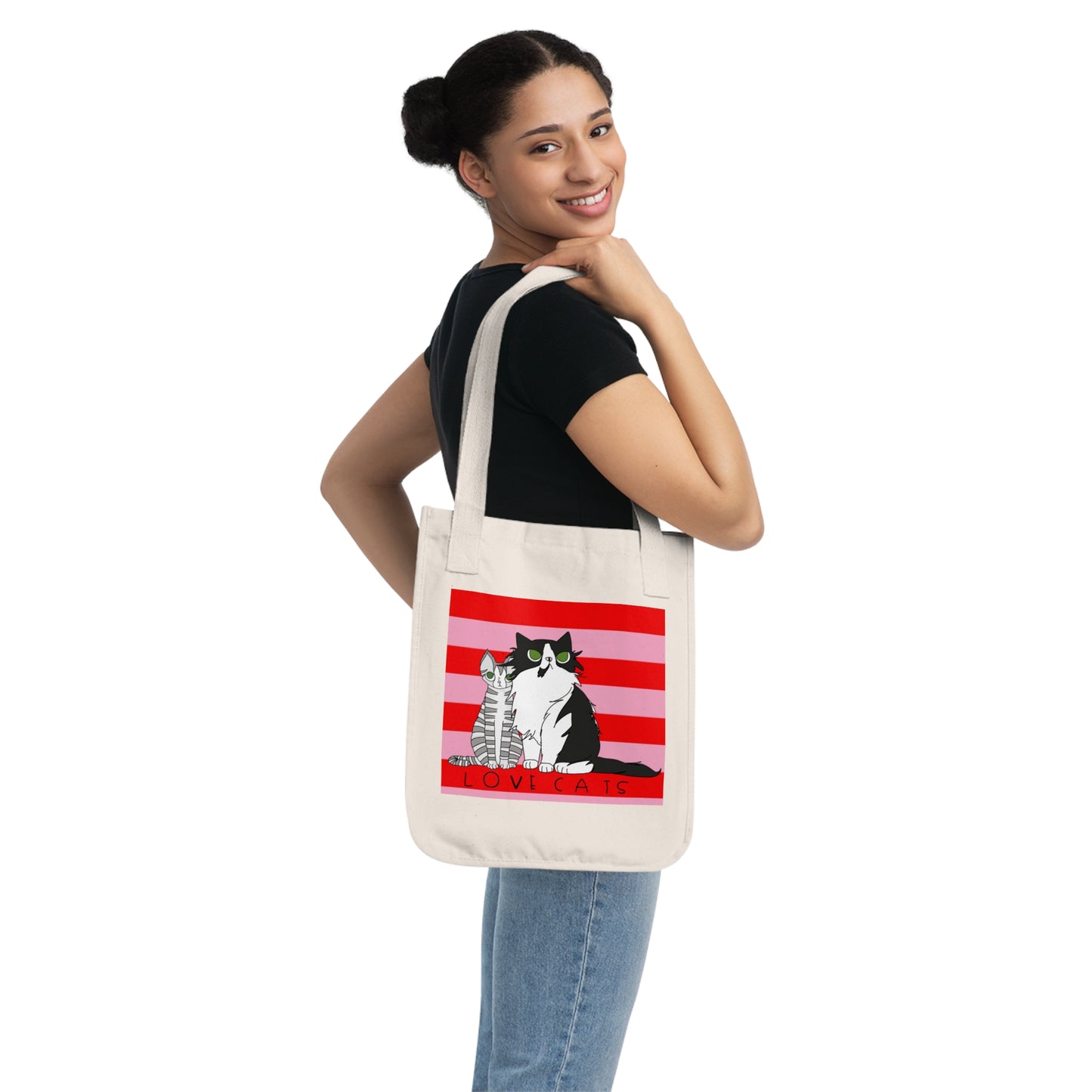 Love Cats Organic Canvas Tote Bag