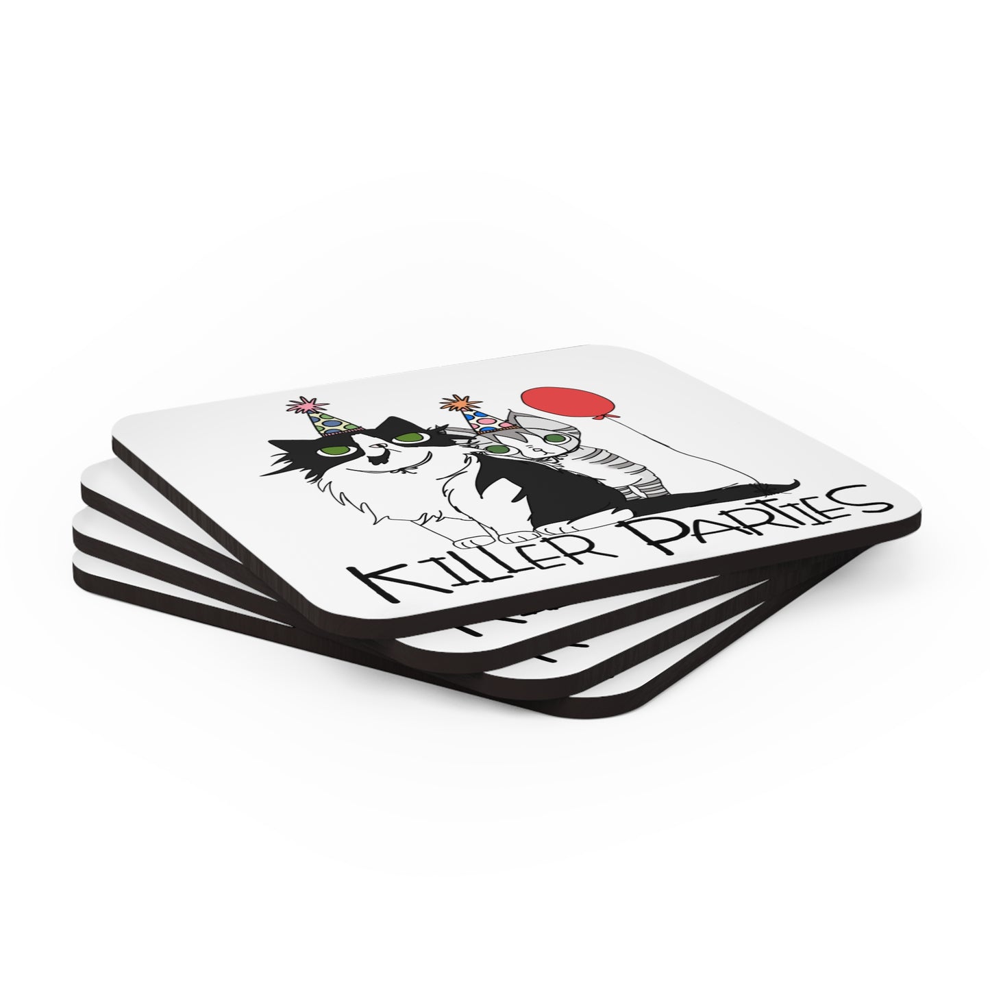 Killer Parties Cats 4 piece Coaster Set