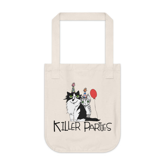 Killer Parties Cat Organic Canvas Tote Bag
