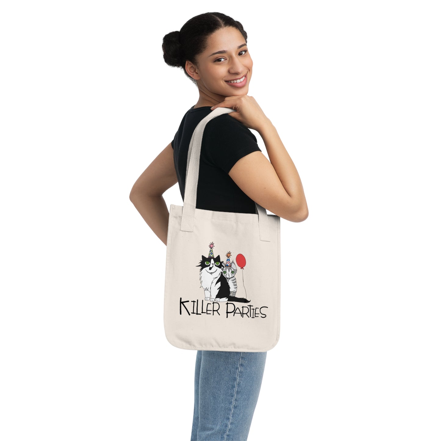 Killer Parties Cat Organic Canvas Tote Bag