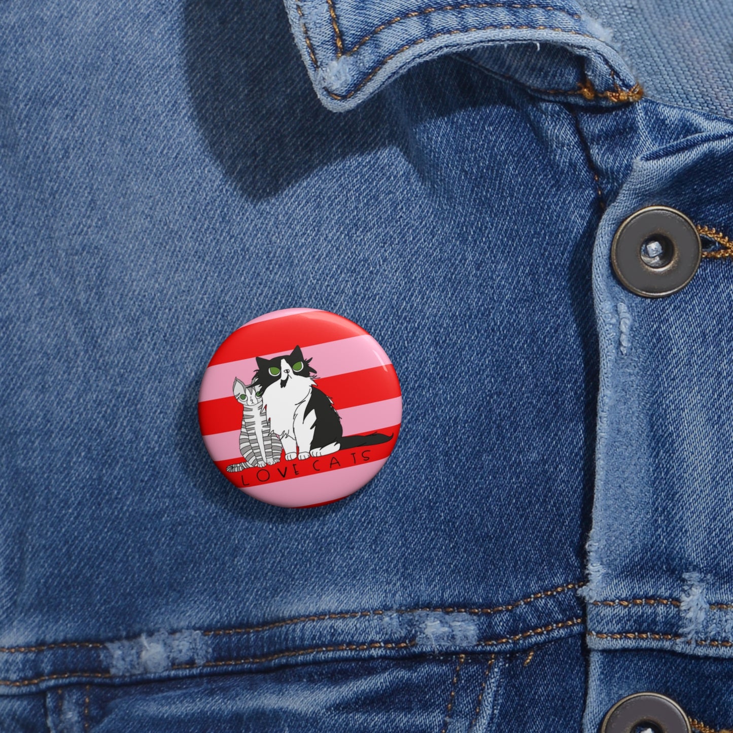 Love Cat Pin Buttons