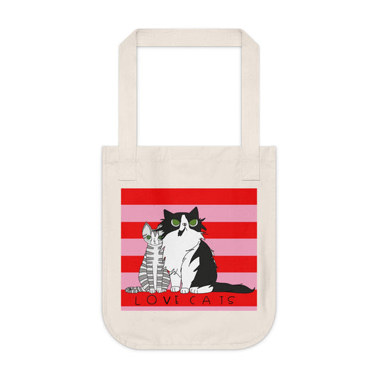Love Cats Organic Canvas Tote Bag