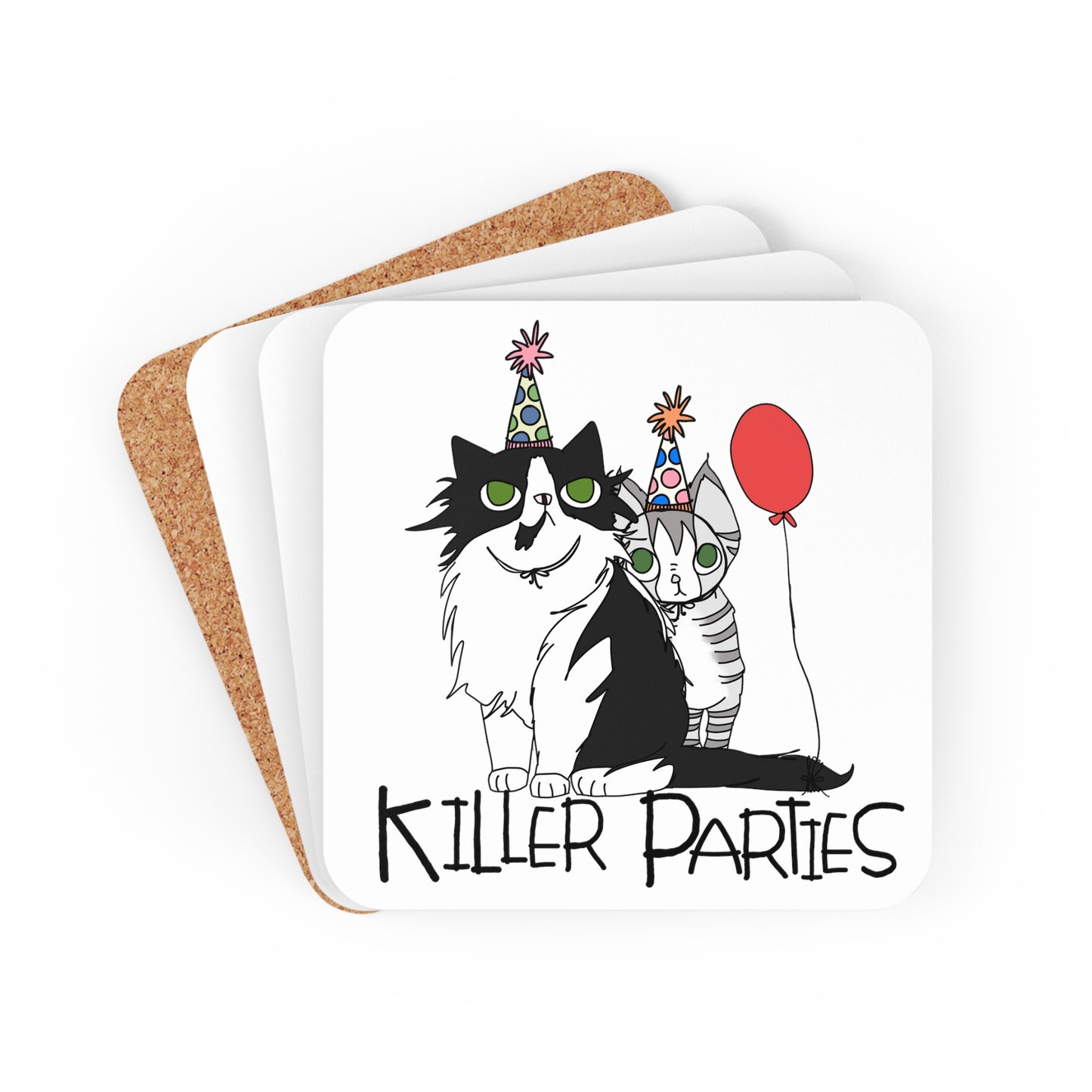 Killer Parties Cats 4 piece Coaster Set